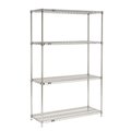 Nexel Quick Adjust Wire Shelving, Chrome, 60x24x74 24607AC